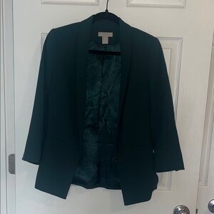 H&M Dark Green Open Front Blazer